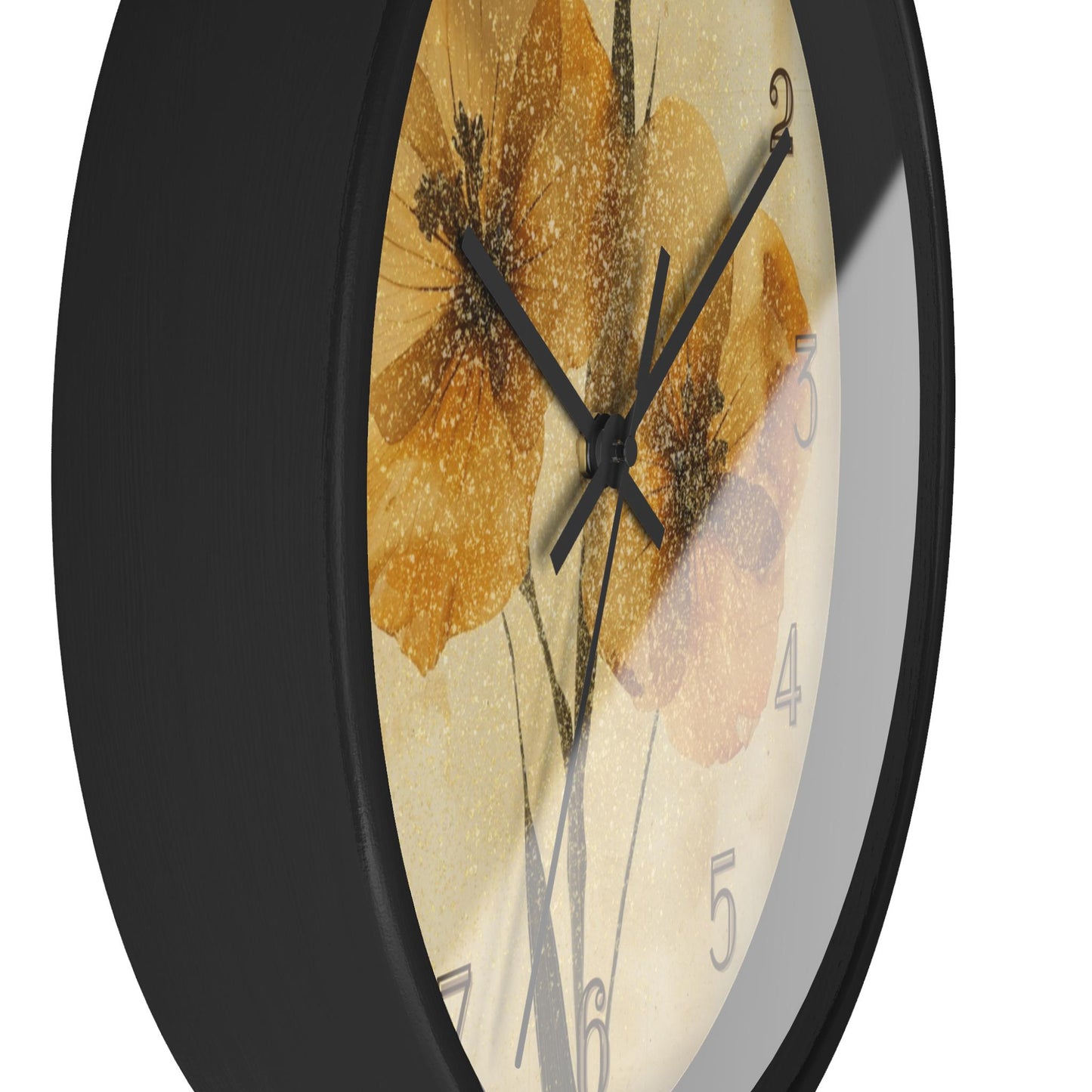 Gold Floral Wall Clock: Home Decor Timepiece