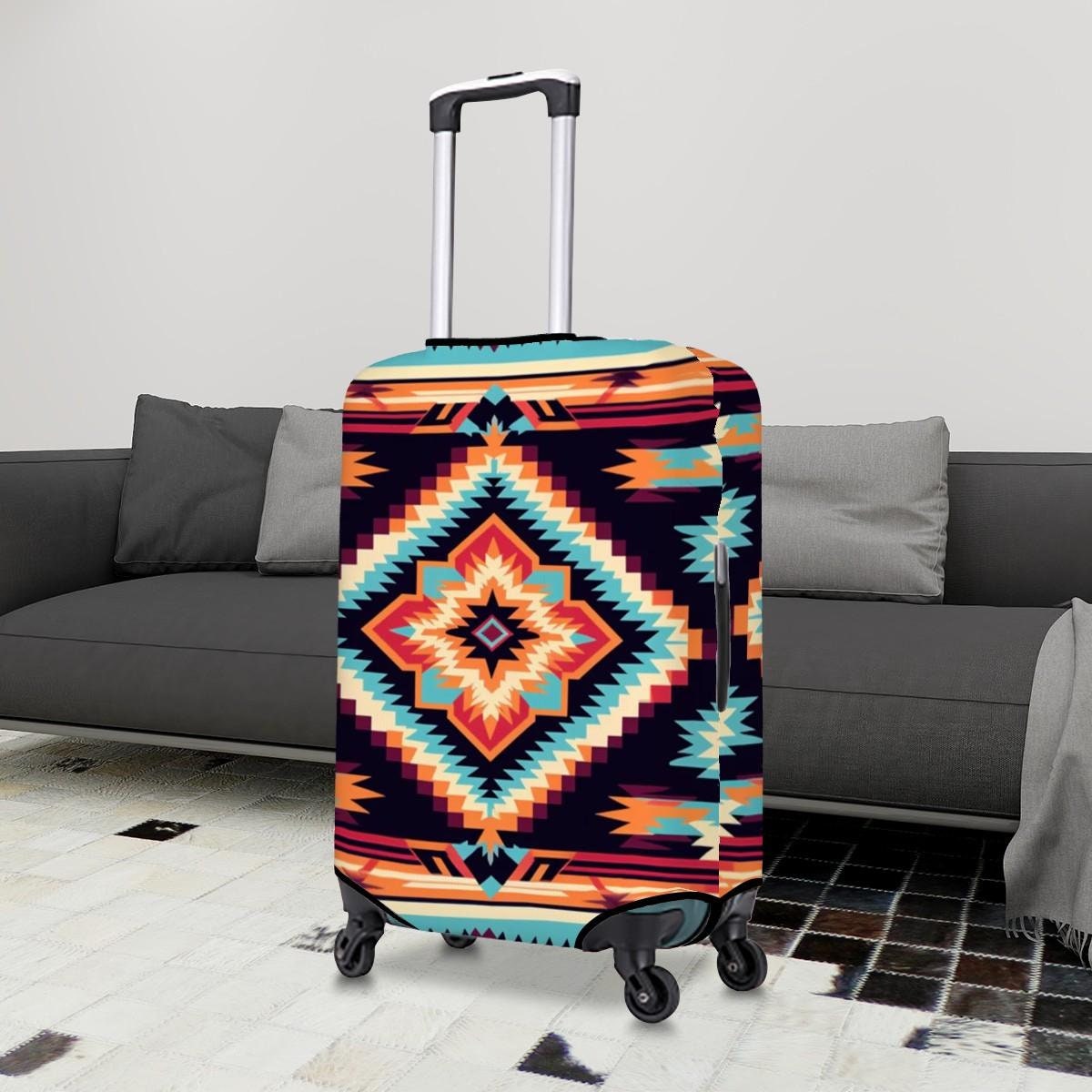 Native Luggage Cover, Stylish Native-Inspired Luggage Sleeves: Travel Bag Protection for Adventurous Globetrotters