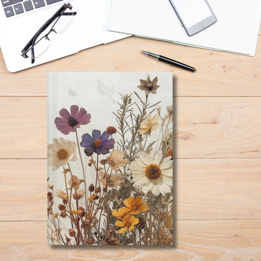 Pressed Flower Journal Custom Floral Notebook 150 Lined Pages Botanical Diary Writing Book Gift