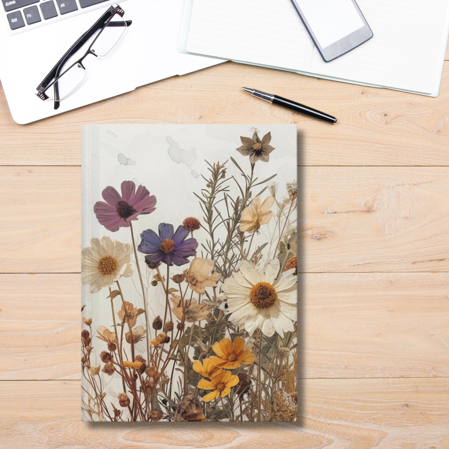 Floral Hardcover with 150 Lined Pages, Matte Finish