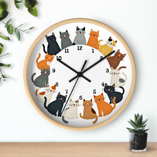 Cat Wall Clock: Playful Kitty Decor for Pet Lovers, Feline-Themed Home Accessory