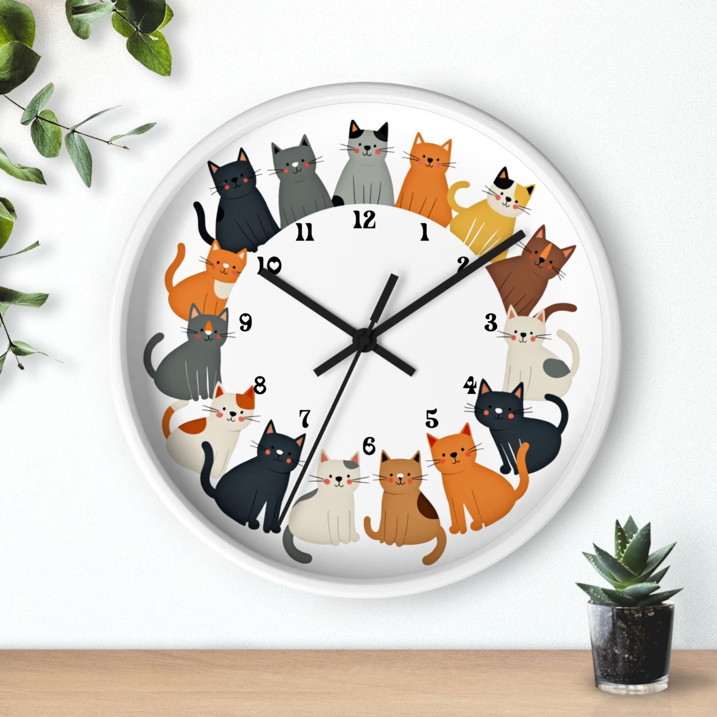 Cat Wall Clock: Playful Kitty Decor for Pet Lovers, Feline-Themed Home Accessory