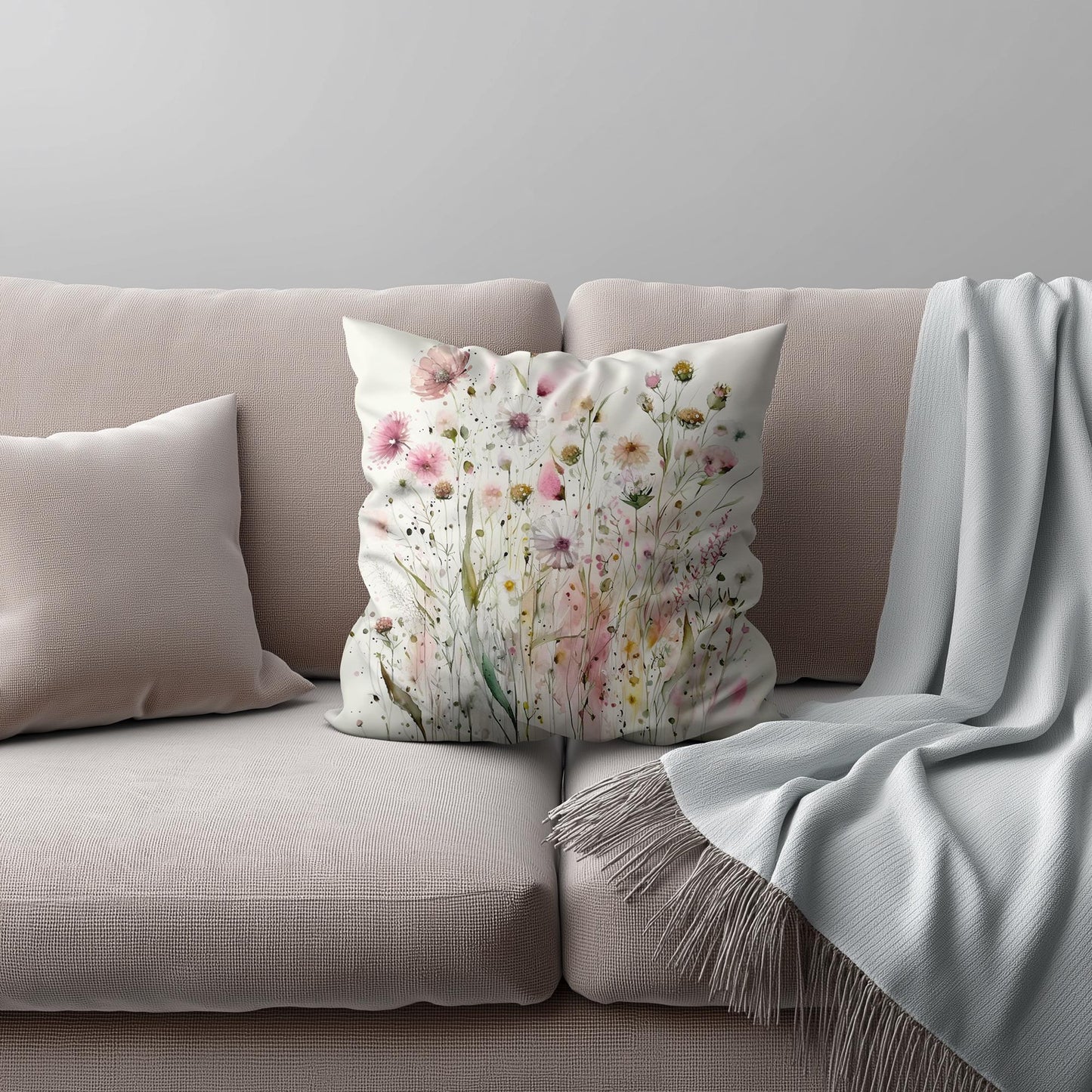Boho Floral Faux Suede Pillow Cover: Cozy Home Decor