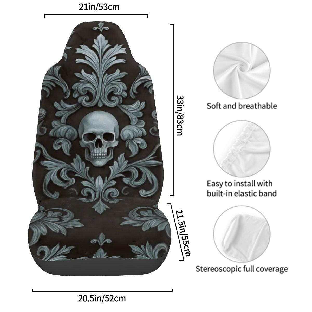 Gothic Skull Front Car Seat Covers: Stylish Protection for Automotive Interior