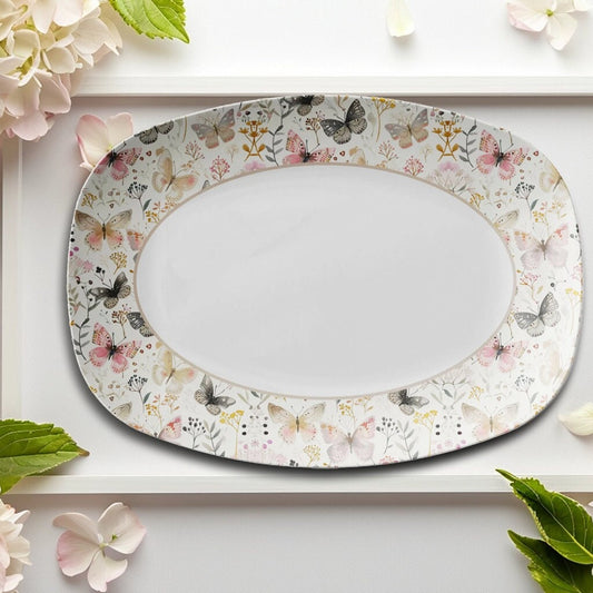 Butterfly Serving Tray: Whimsical ThermoSaf® Plastic Platter, 10" x 14"