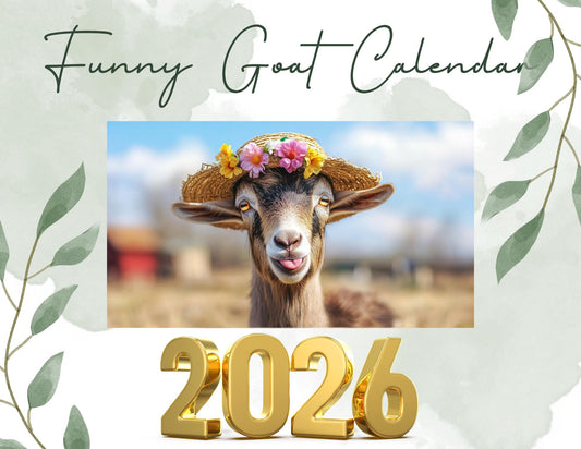 Funny Goat 2026 Wall Calendar: Farm Animal Monthly Planner
