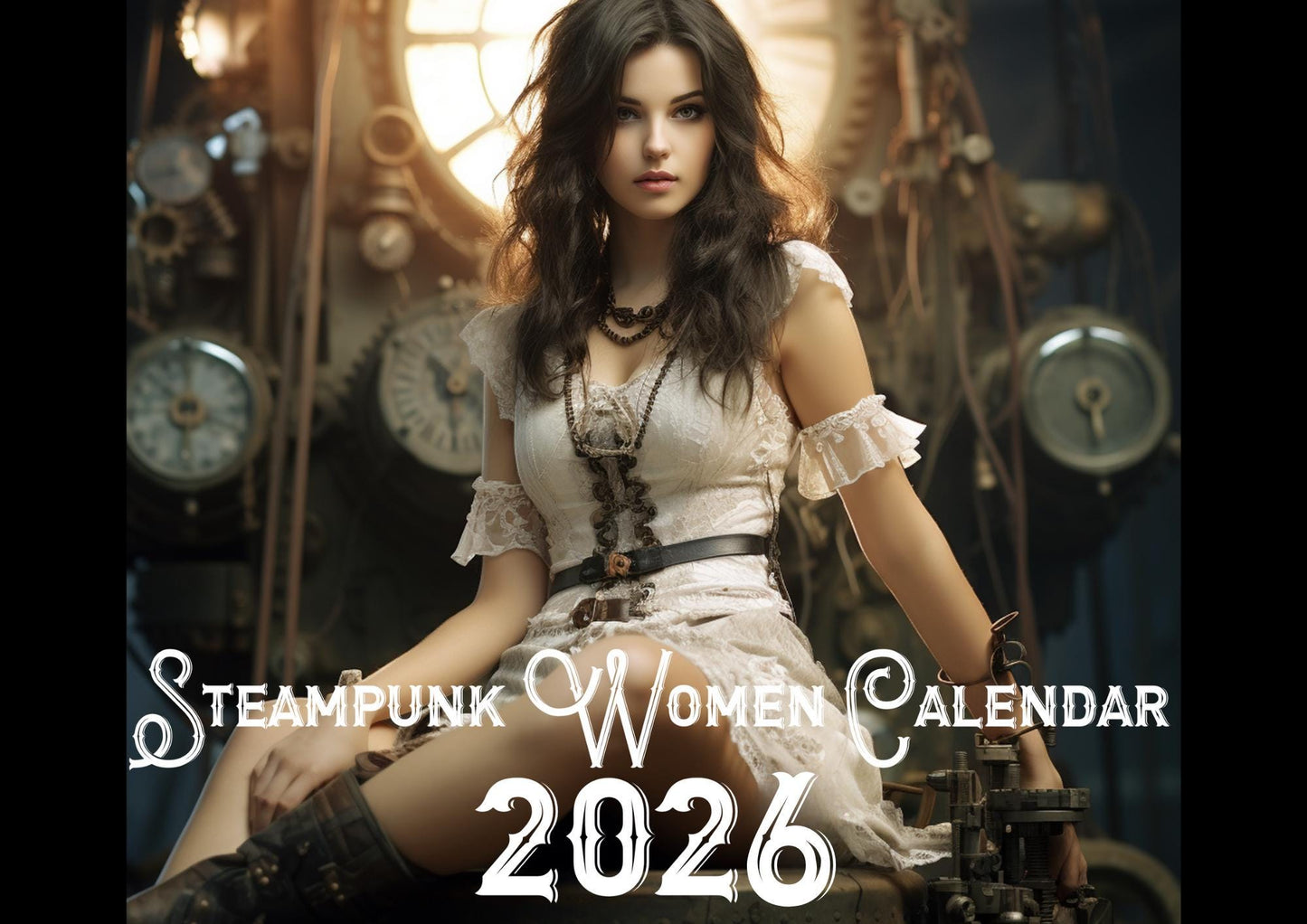 Steampunk Women Yearly Wall Calendar: Stylish Organizer, Unique Home Decor Gift, Customizable Planner