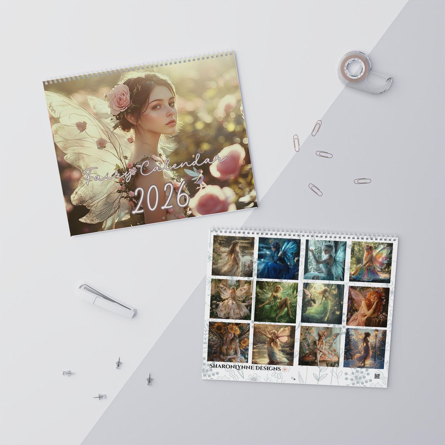 Enchanting Fairy-Themed Monthly Wall Calendar: Inspirational Planner & Nature Art Decor Gift