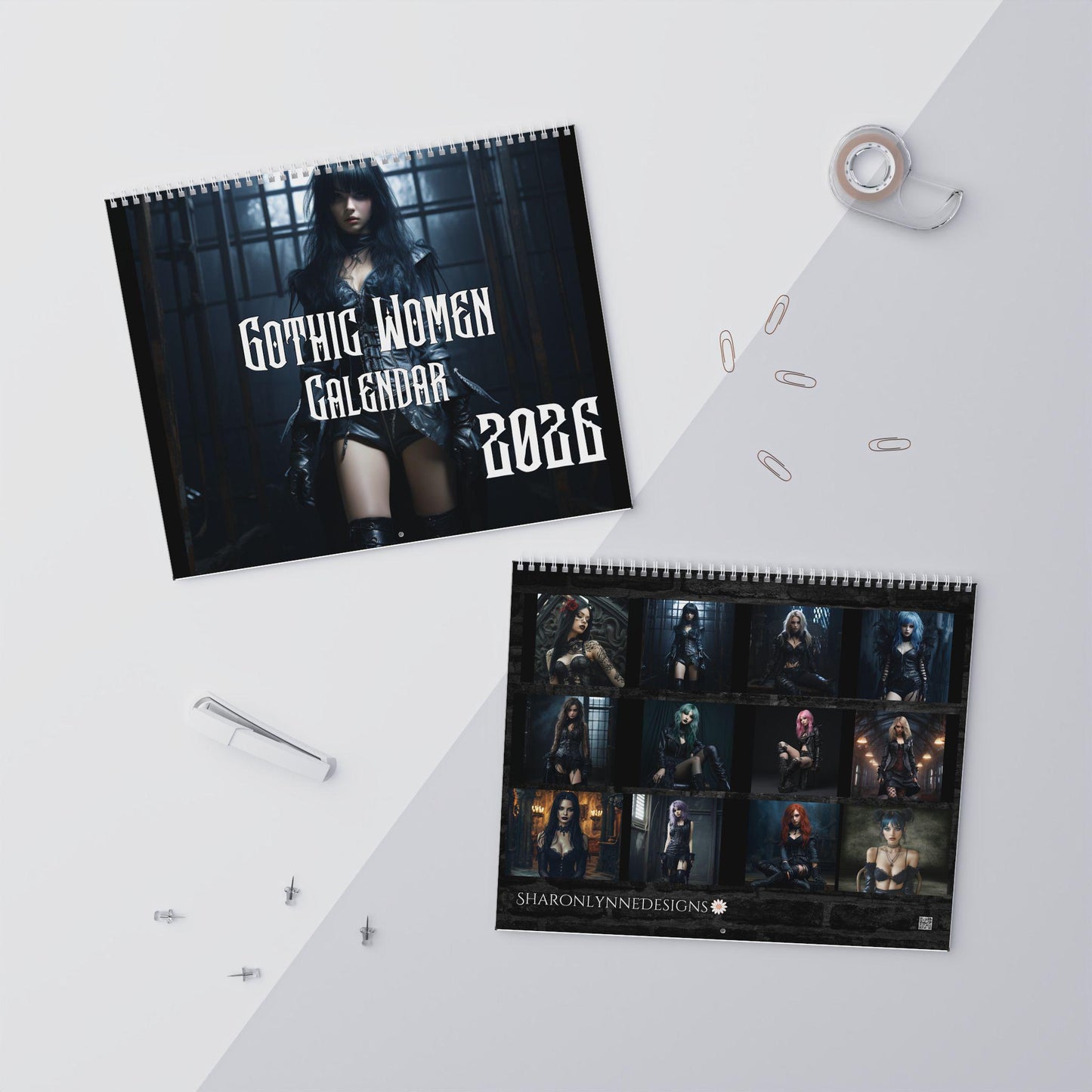 Gothic Women 2026 Wall Calendar: Dark Monthly Planner for Art Lovers & Occult Enthusiasts