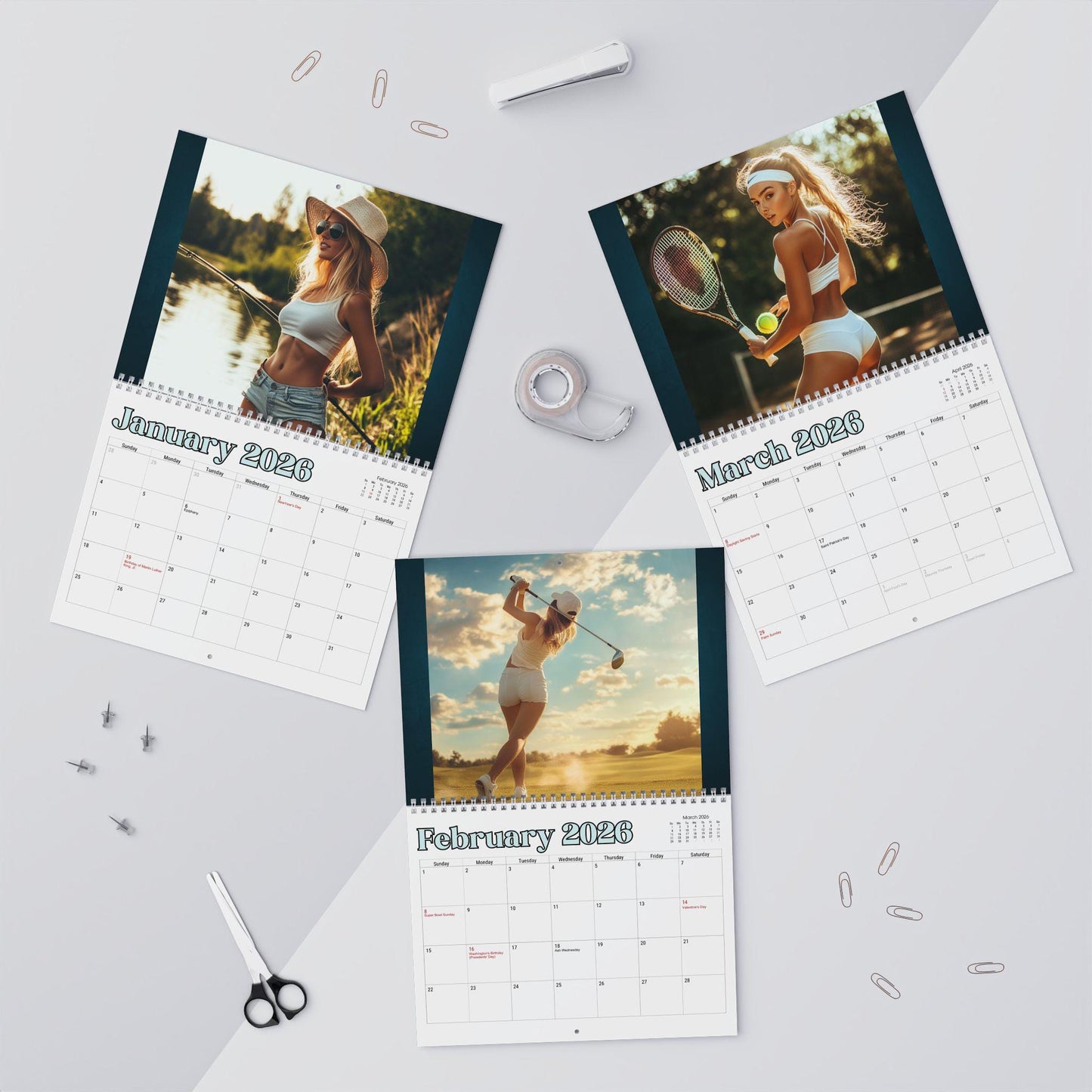 Inspirational Women 2026 Wall Calendar: Chic Home Office Decor