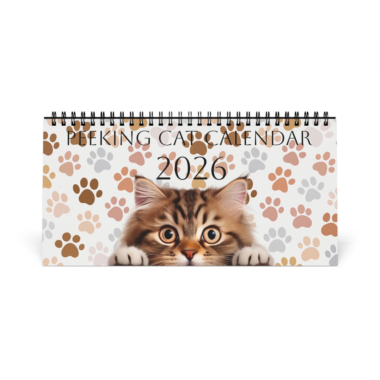 2026 Peeking Cat Desktop Calendar: Whimsical Planner Gift