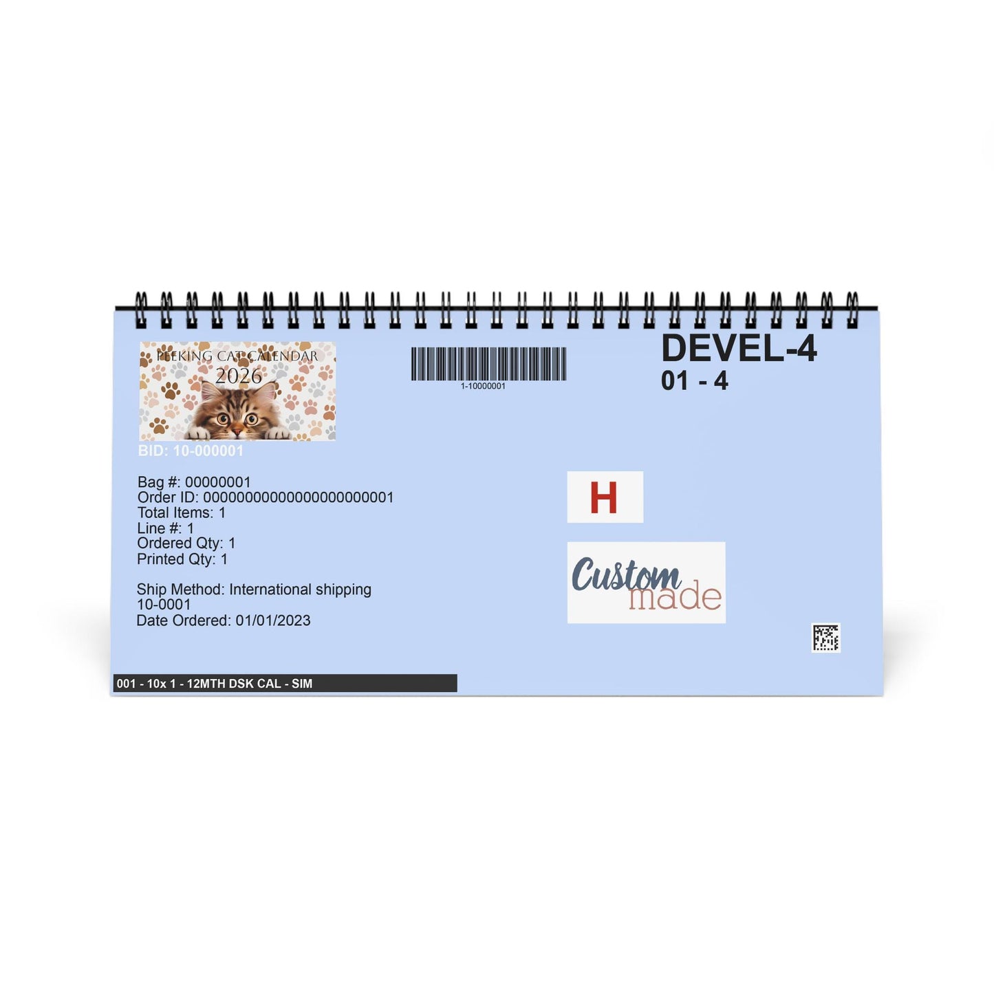 2026 Peeking Cat Desktop Calendar: Whimsical Planner Gift