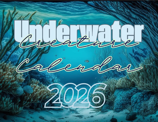 Underwater Creature Wall Calendar 2026: Ocean Life Art, Home Office Decor