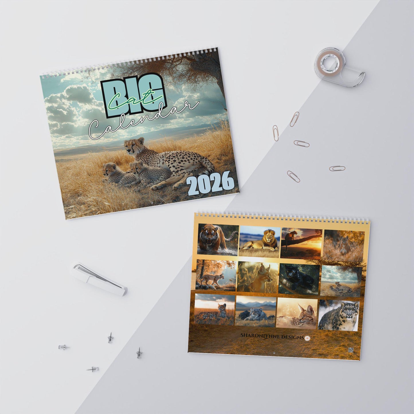 2026 Large Feline Wall Calendar: Monthly Planner with Adorable Cat Photos for Animal Lovers