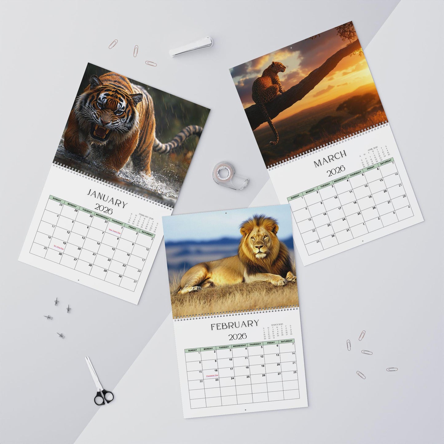 2026 Large Feline Wall Calendar: Monthly Planner with Adorable Cat Photos for Animal Lovers