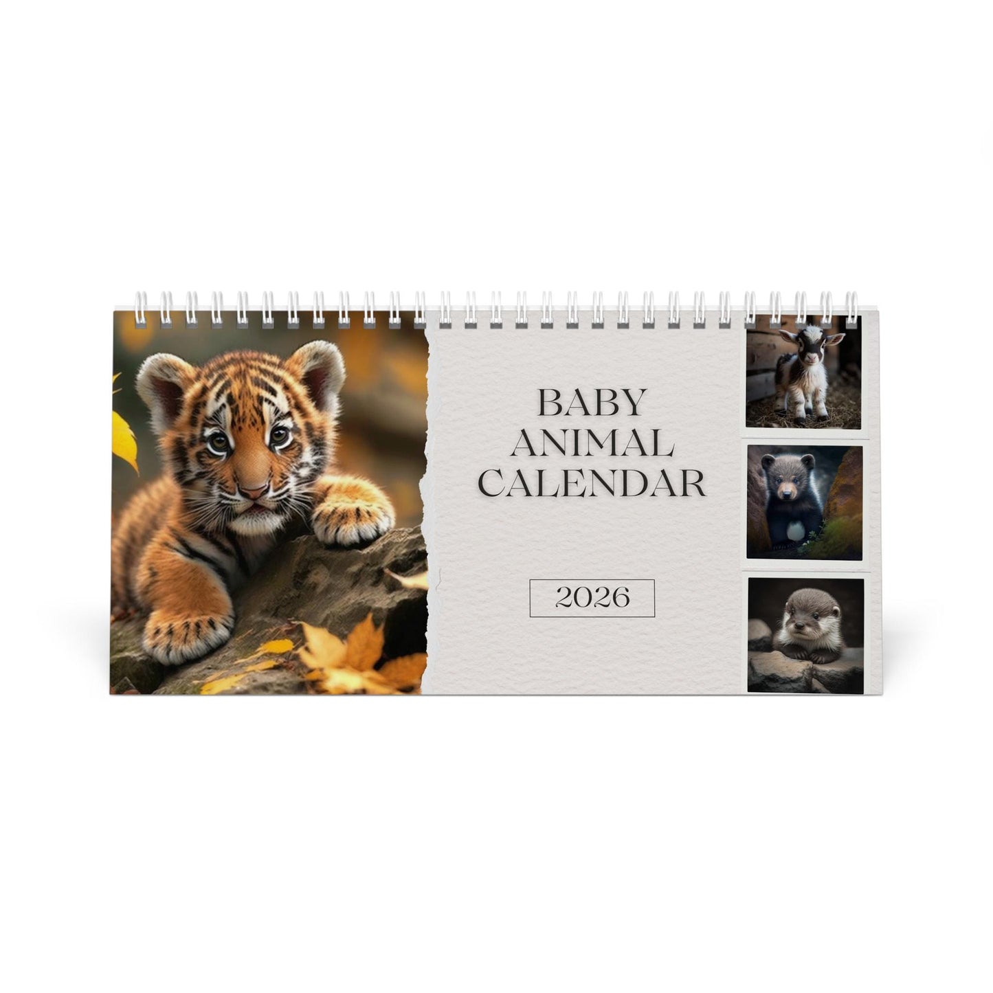 2026 Baby Animal Desk Calendar: Monthly Planner Matte Gift for Pet Lovers