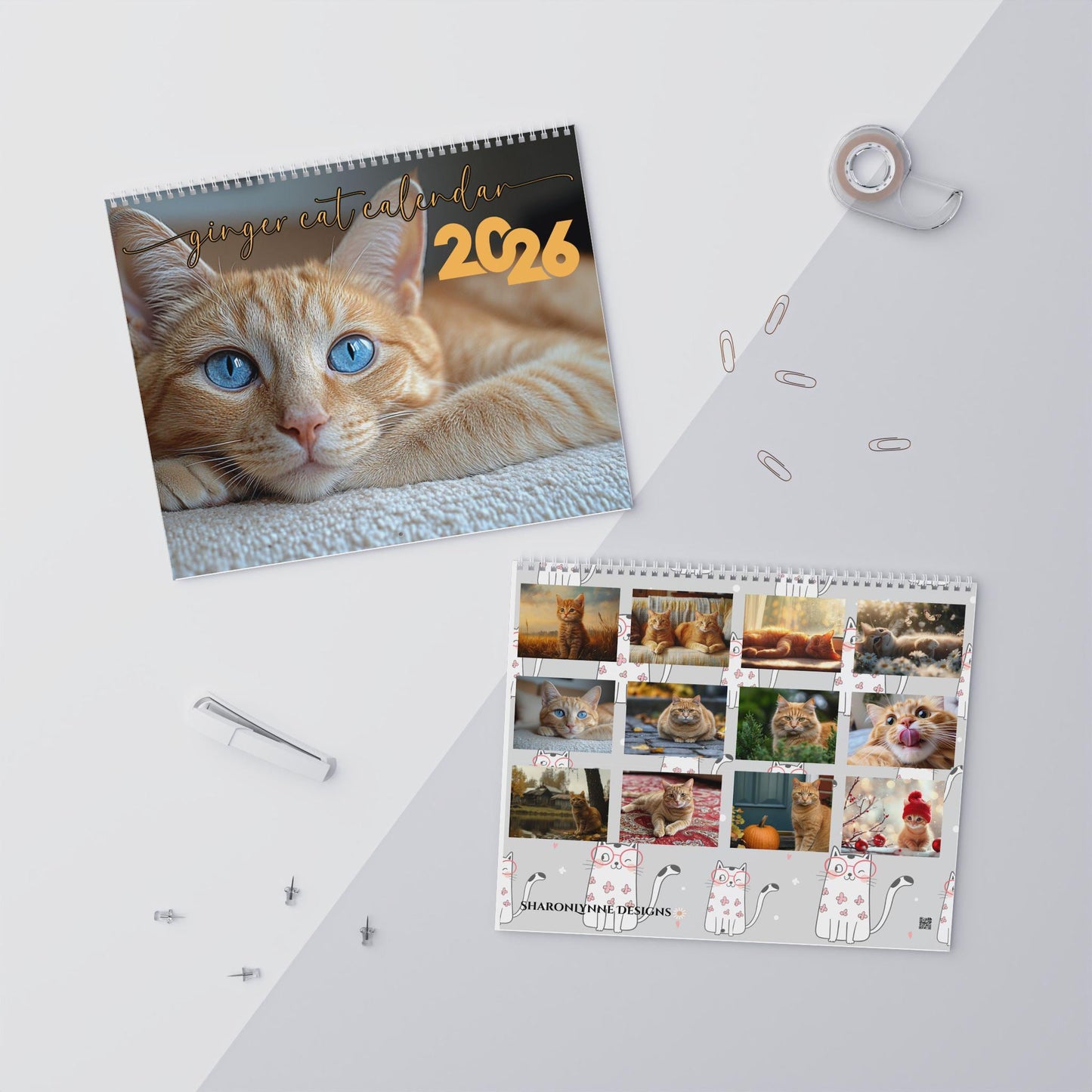 Ginger Cat 2025 Calendar: Playful Tabby Art, Gift for Cat Lovers
