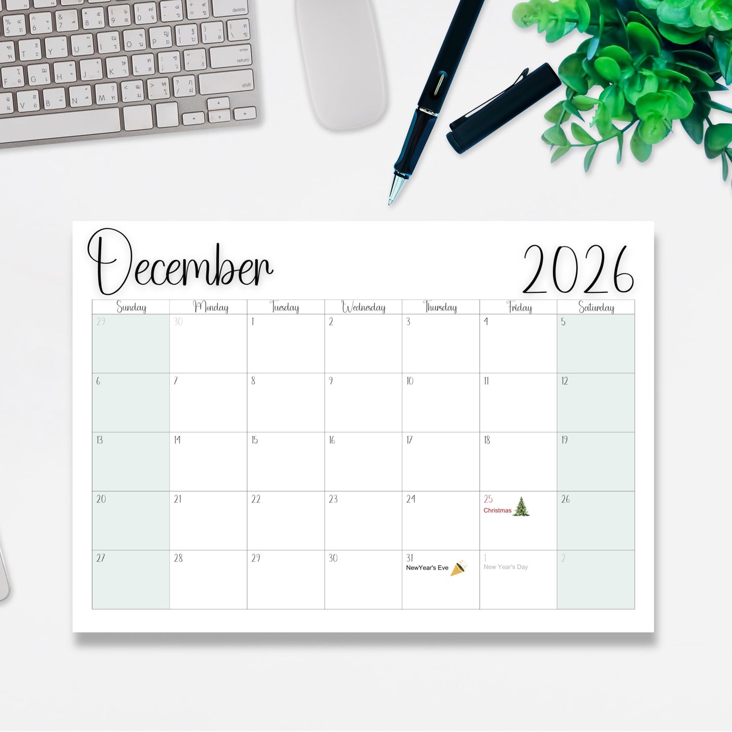 2026 Editable Monthly Calendar Bundle: Minimalist Printable Planner for Work & School (PDF Download)