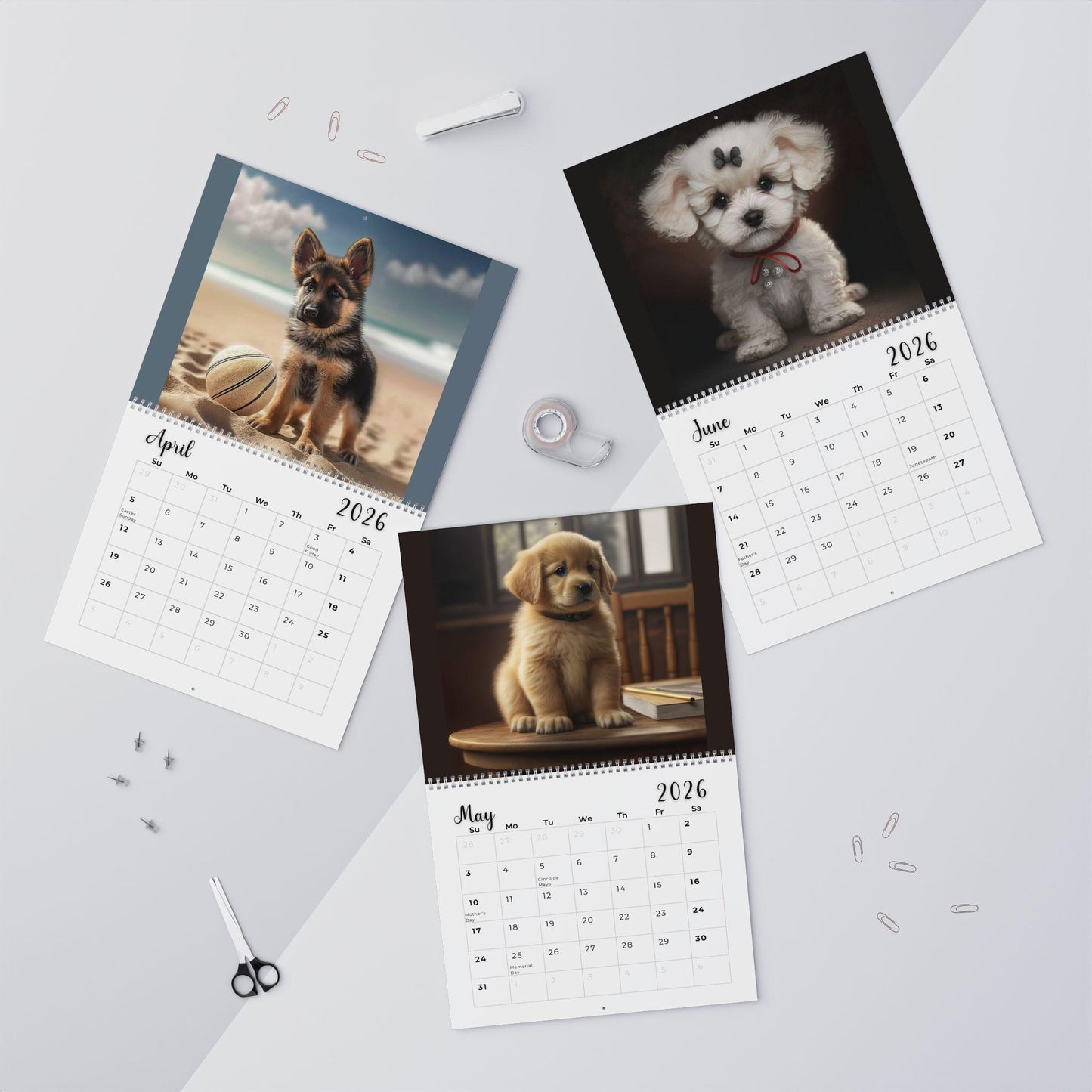 2026 Puppy Wall Calendar: Adorable Dog Lover Gift