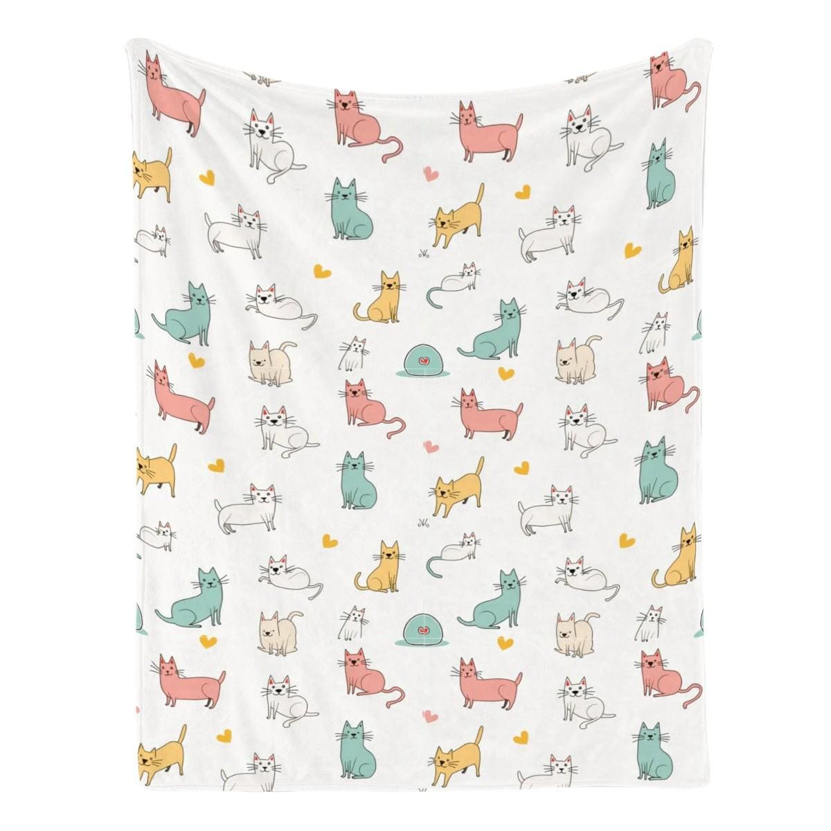 Cozy Cat Flannel Throw Blanket - Soft Plush Fleece for Pet Lovers, Bedrooms, and Couches