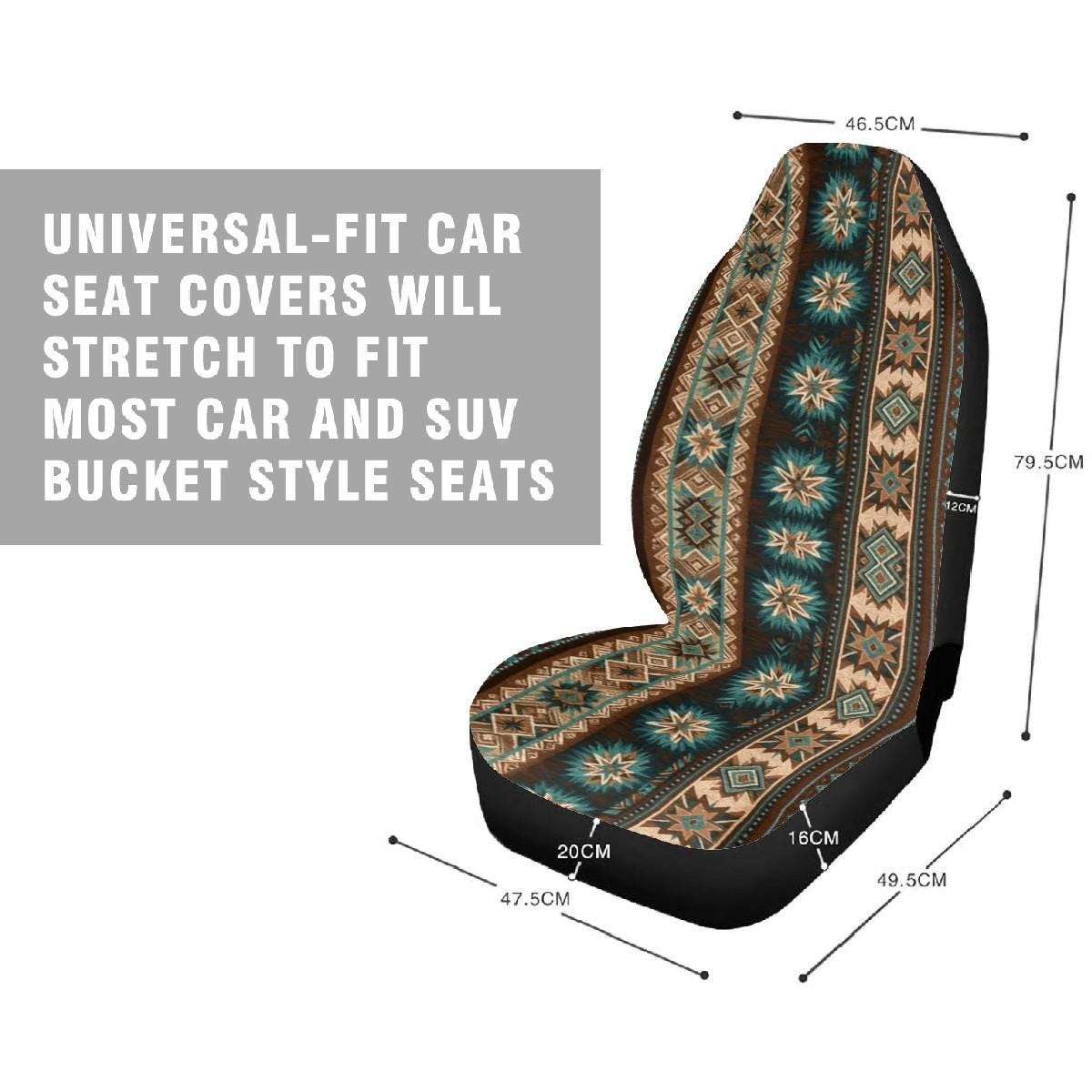 Southwestern-Inspired Full Set Car Seat Covers: Aztec, Brown Navajo Covers