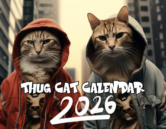 Funny Thug Cat 2026 Wall Calendar: Playful Monthly Planner
