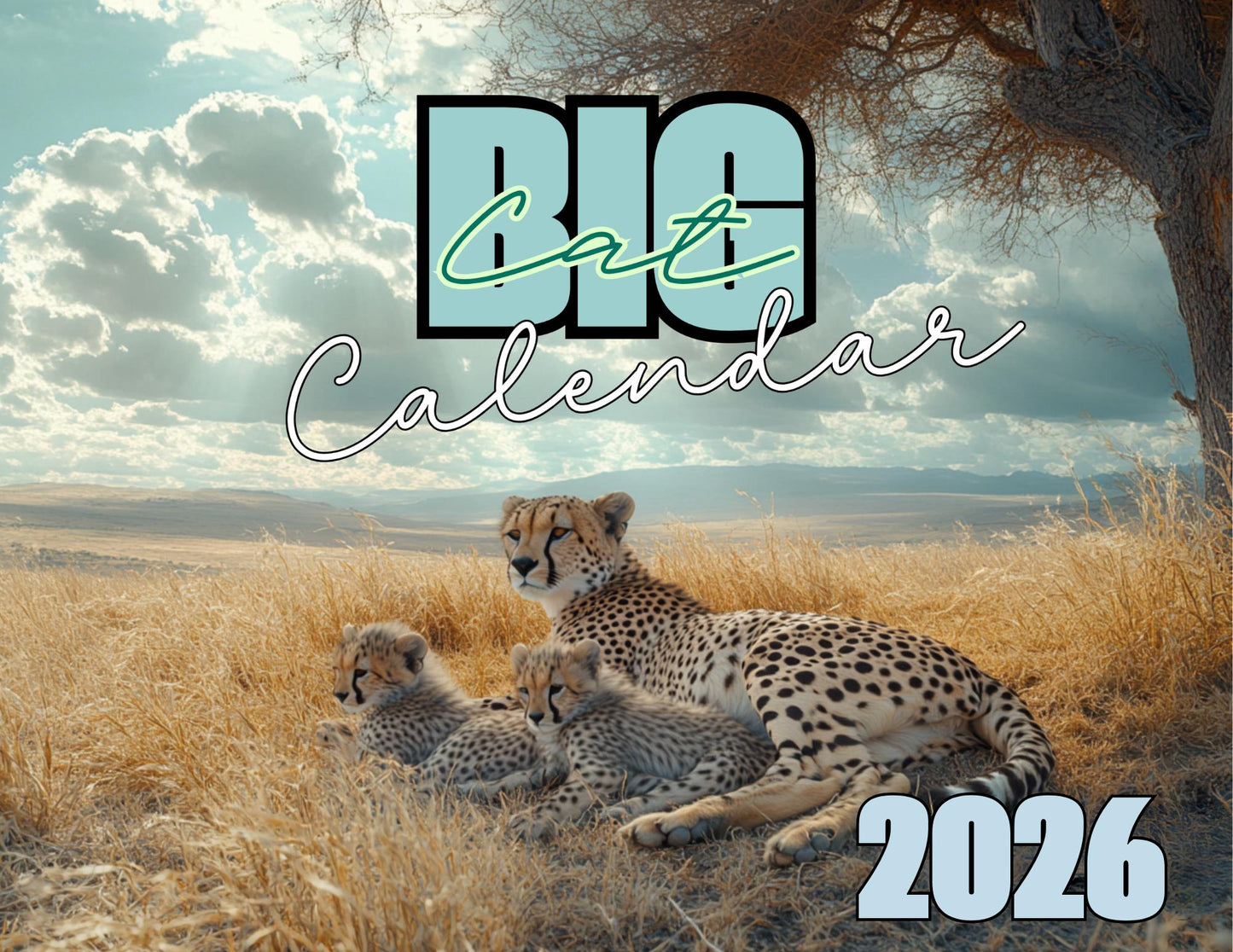 2026 Large Feline Wall Calendar: Monthly Planner with Adorable Cat Photos for Animal Lovers