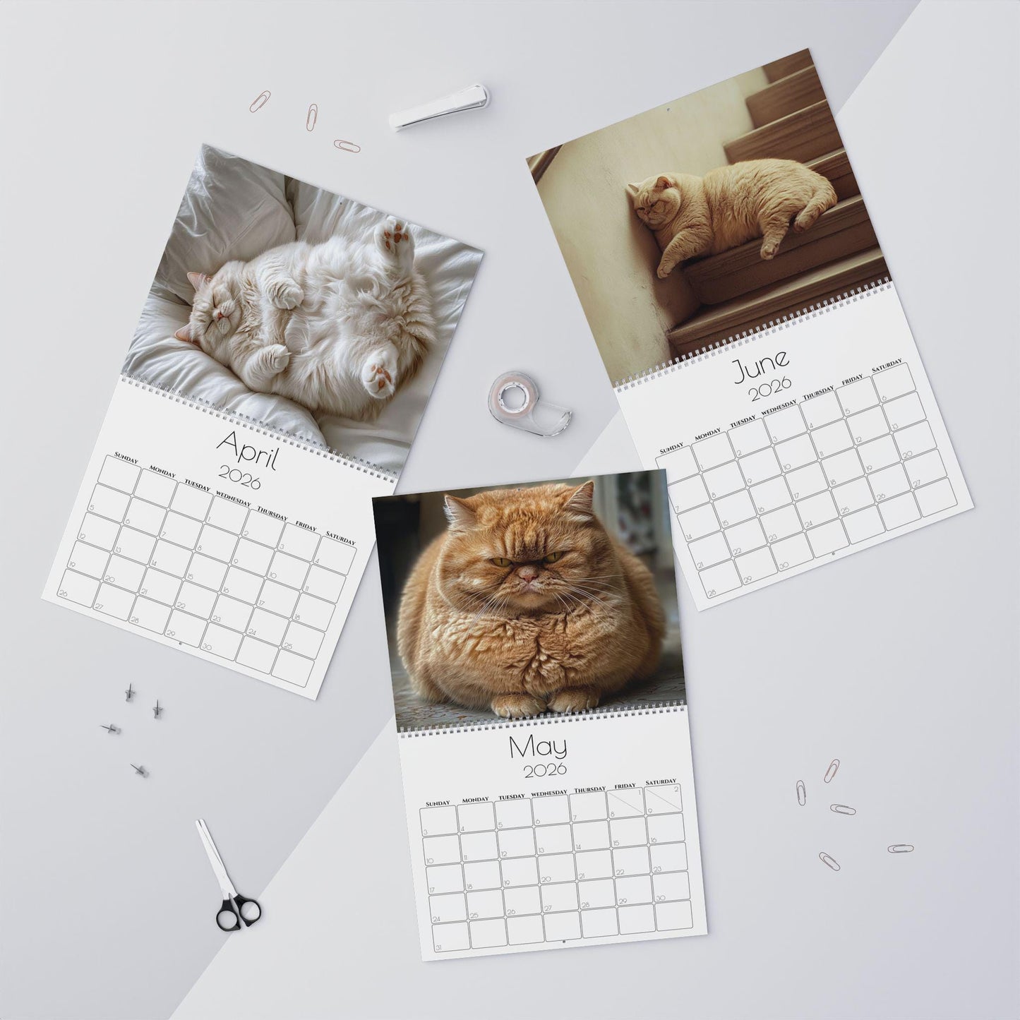 Fat Cat Wall Calendar 2026: Kitten Planner