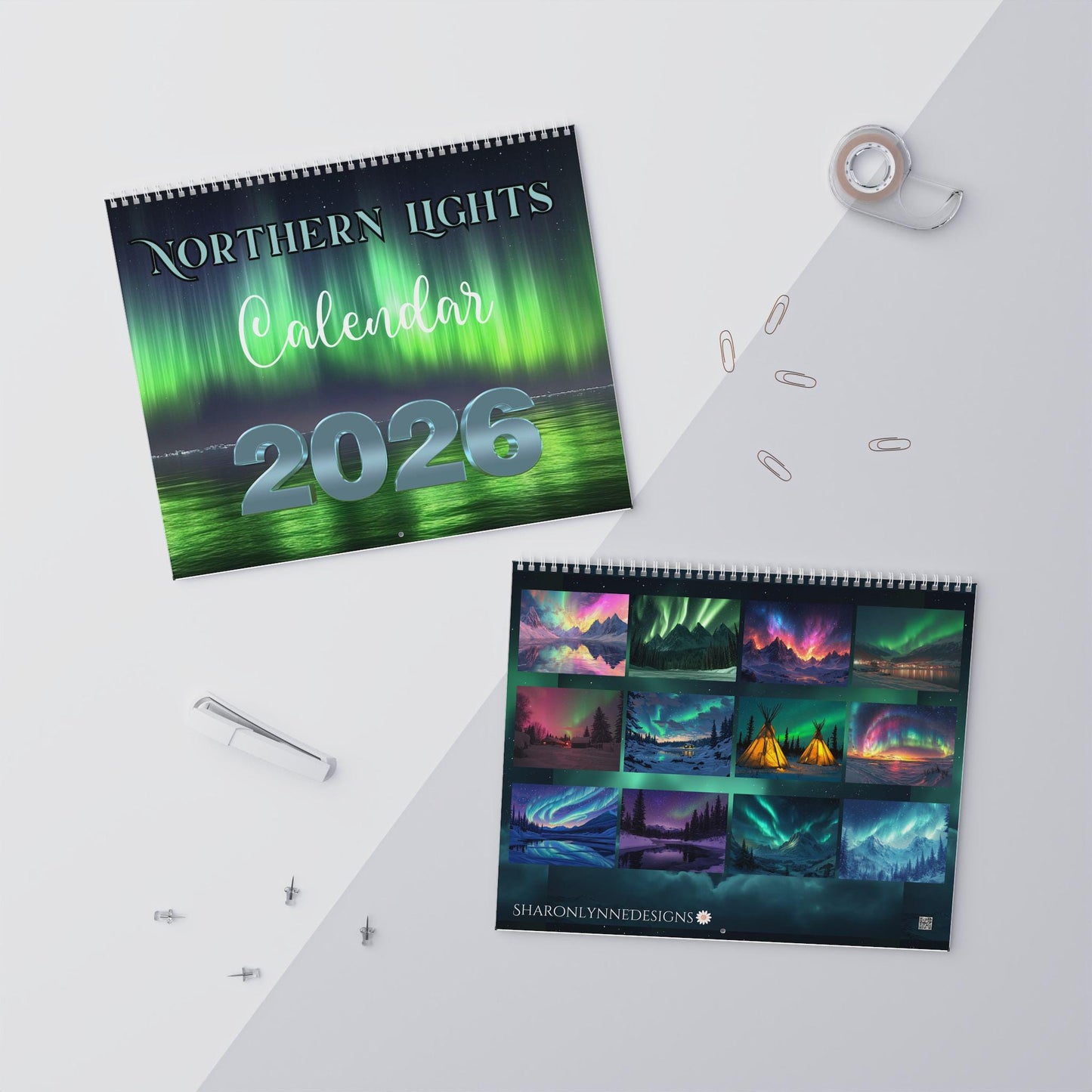 2026 Northern Lights Wall Calendar: Aurora Borealis Monthly Planner with Celestial Night Sky Scenes