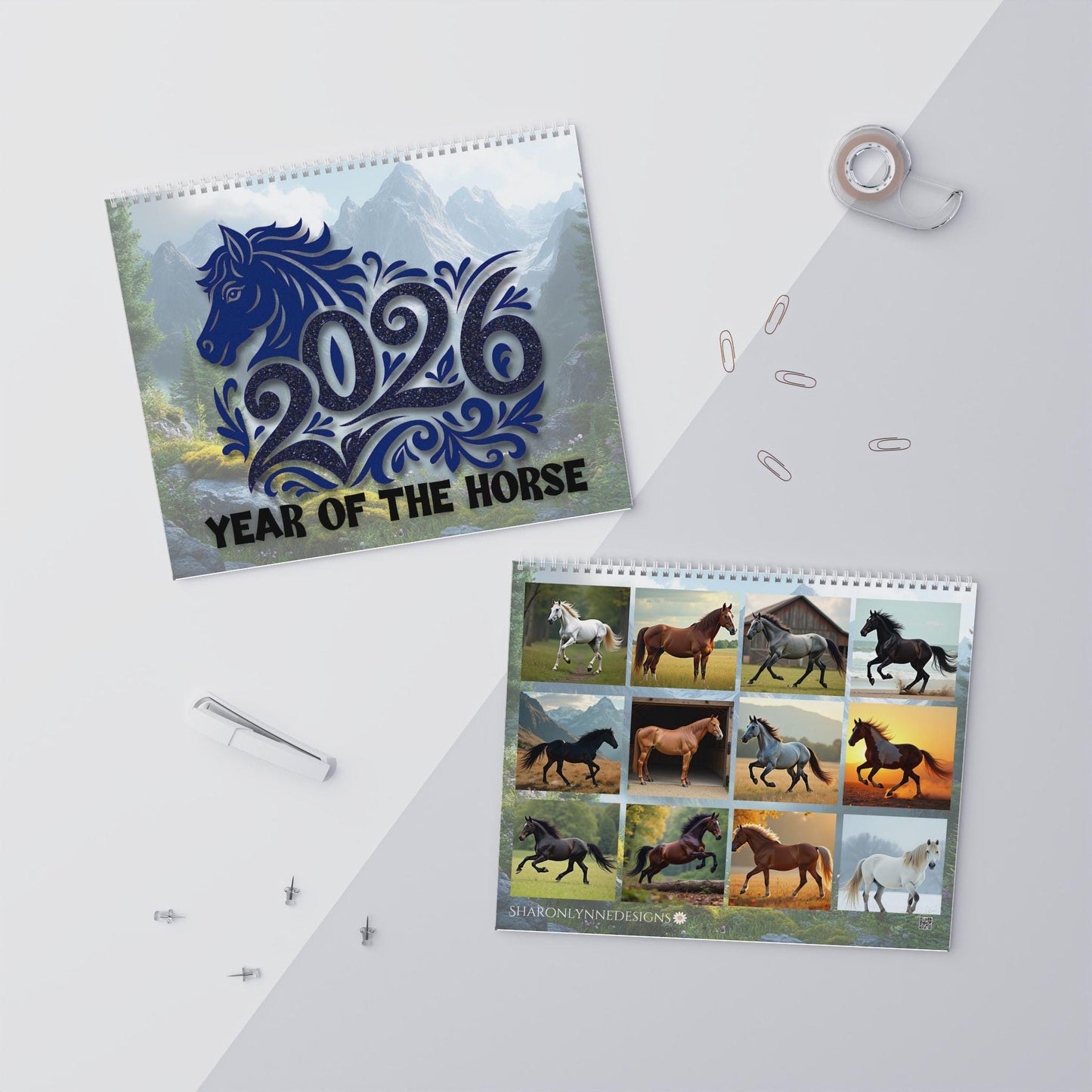 Year of the Horse Calendar, Yearly Planner, Equestrian Decor & Gift for Nature Lovers