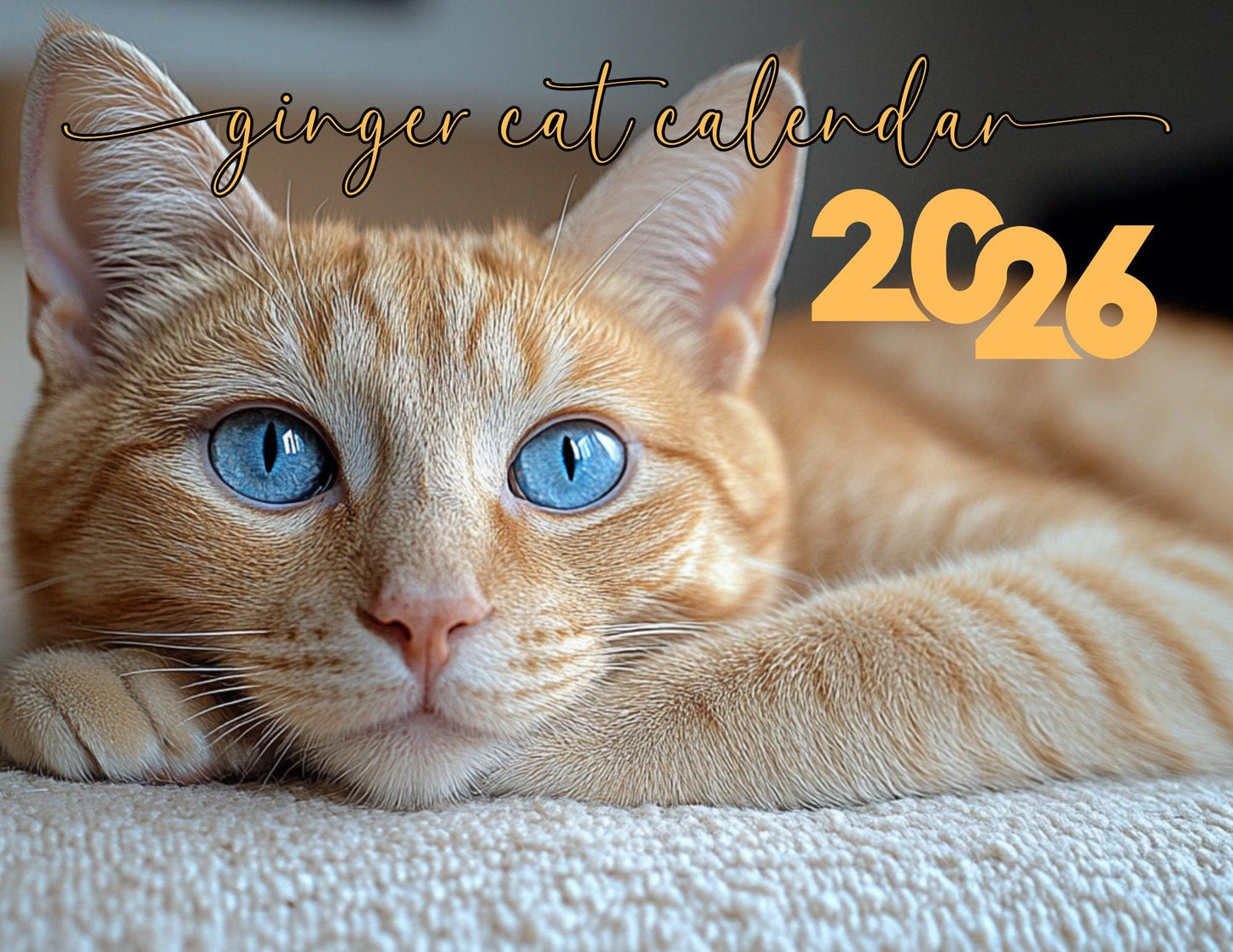 Ginger Cat 2025 Calendar: Playful Tabby Art, Gift for Cat Lovers