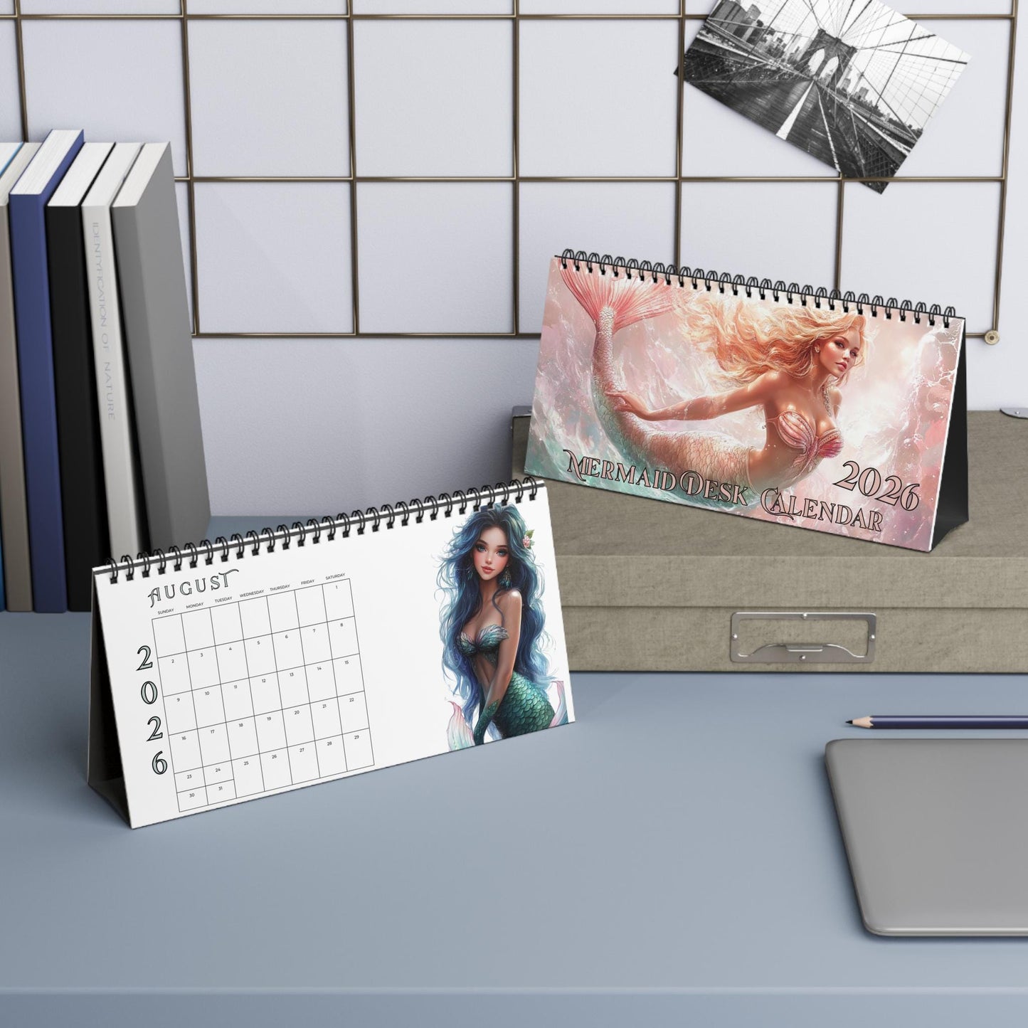 2026 Mermaid Desktop Calendar: Ocean Fantasy Yearly Planner & Monthly Organizer for Beach Lovers