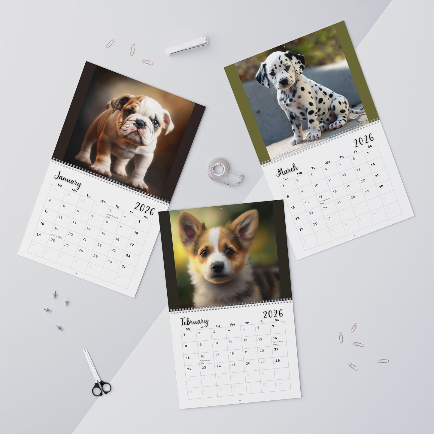 2026 Puppy Wall Calendar: Adorable Dog Lover Gift