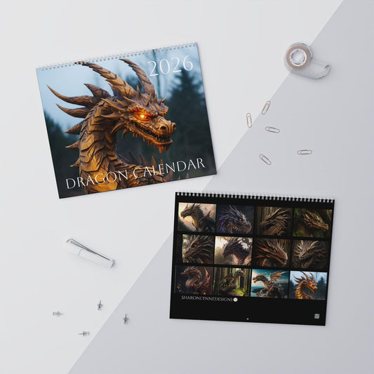 2026 Dragon Wall Calendar: Fantasy Art Home Office Decor