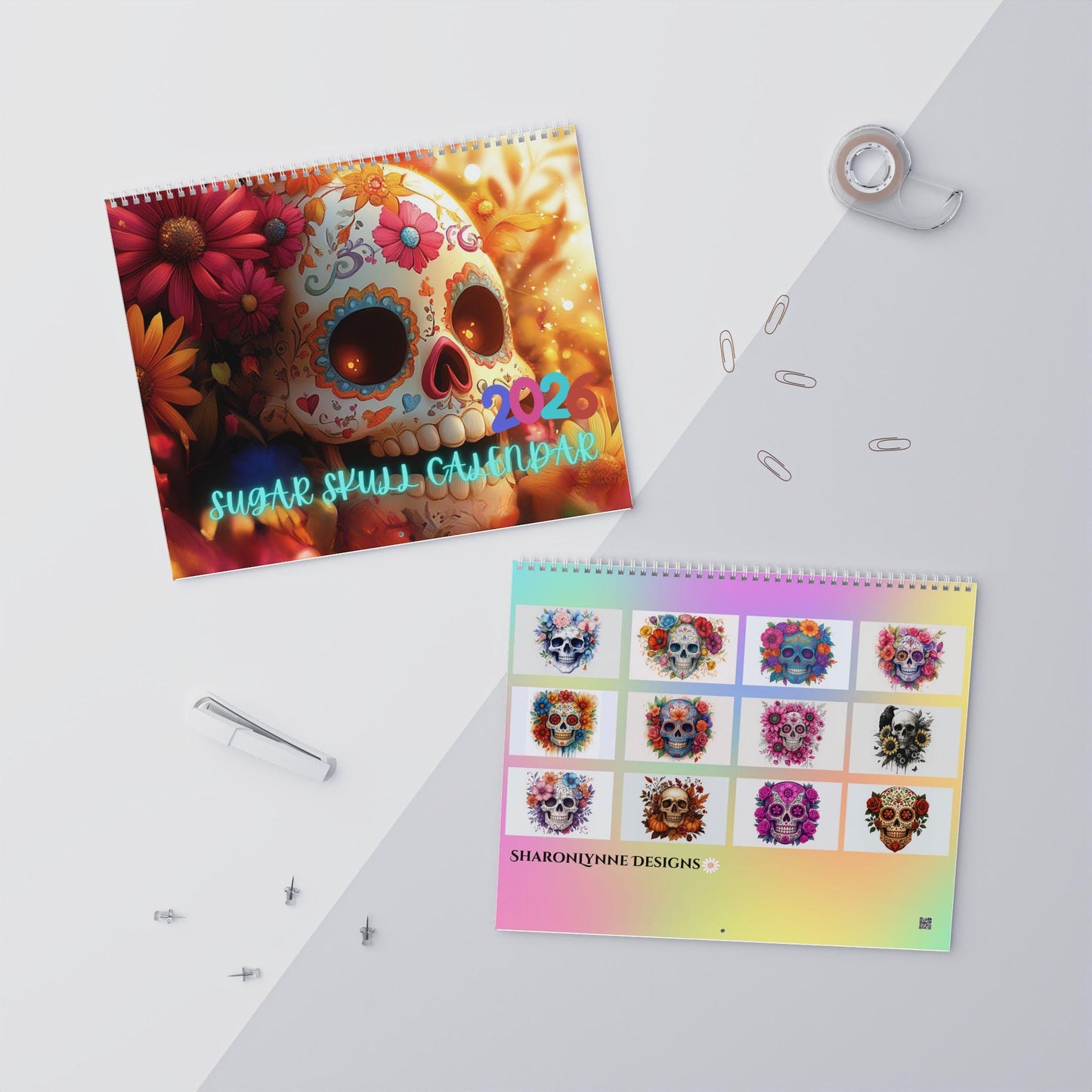 2026 Skull Wall Calendar: Monthly Planner, Unique Art Decor Gift for Home & Office