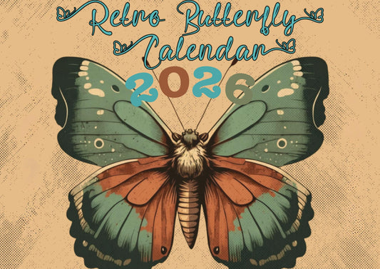 2026 Vintage Butterfly Wall Calendar: Retro Art Yearly Planner for Office Decor & Gifts