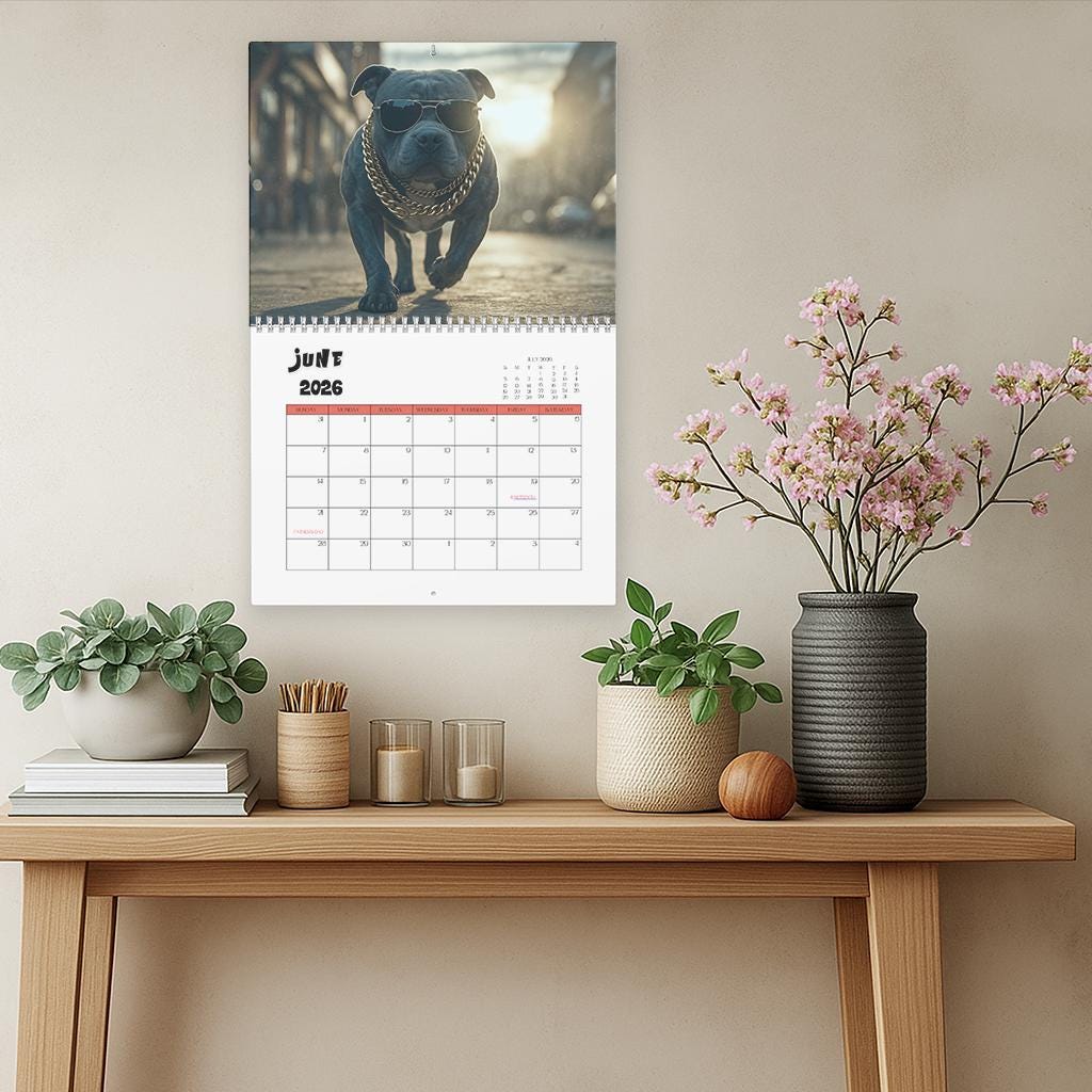 2026 Gangster Pup Calendar: Funny Pet Portraits for Dog Lovers, Home Decor & Organization