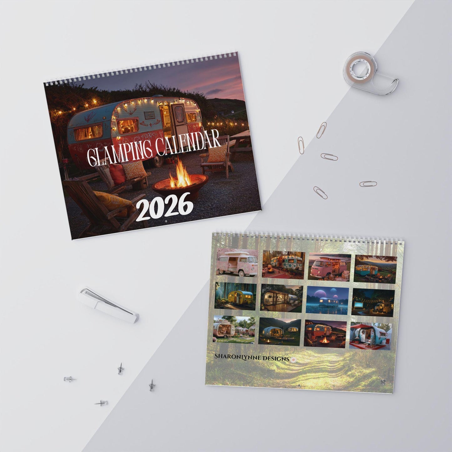 2026 Glamping Wall Calendar: Retro Camper Home Decor