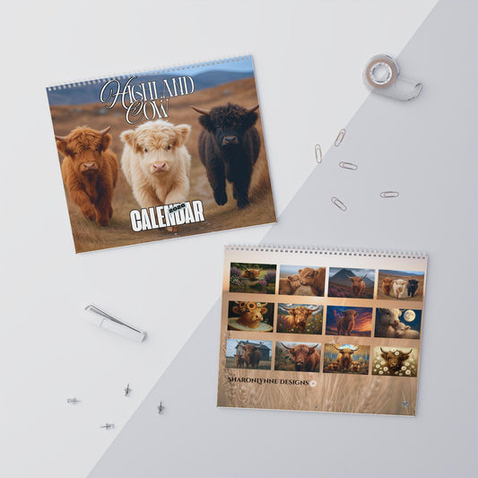 2026 Highland Cow Calendar: Rustic Farmhouse Planner with Country Art for Kitchen Organization
