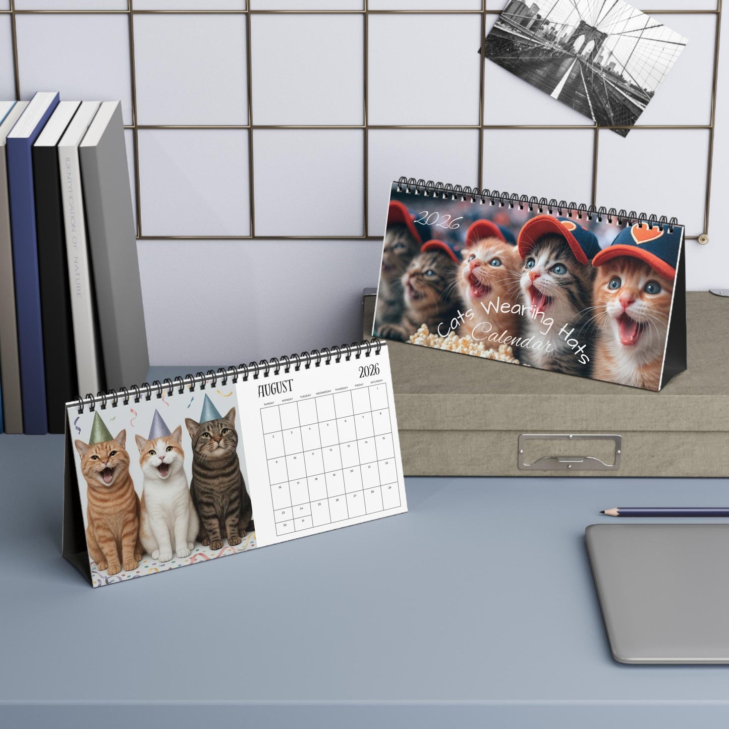 2026 Cats Wearing Hats Calendar: Adorable Feline Art for Office Wall Decor & Monthly Planning