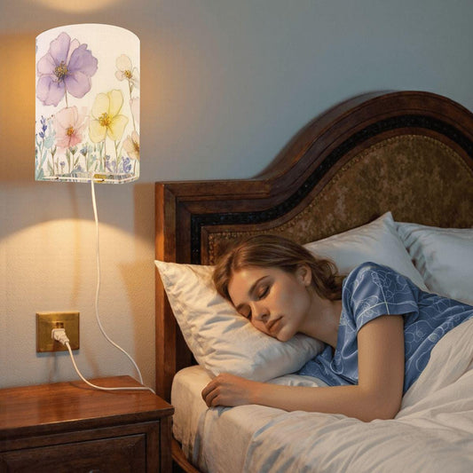 Elegant Floral Plug-in Wall Sconces Pair - Decorative Lighting for Bedroom, Living Room & Hallway
