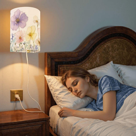 Elegant Floral Plug-in Wall Sconces Pair - Decorative Lighting for Bedroom, Living Room & Hallway