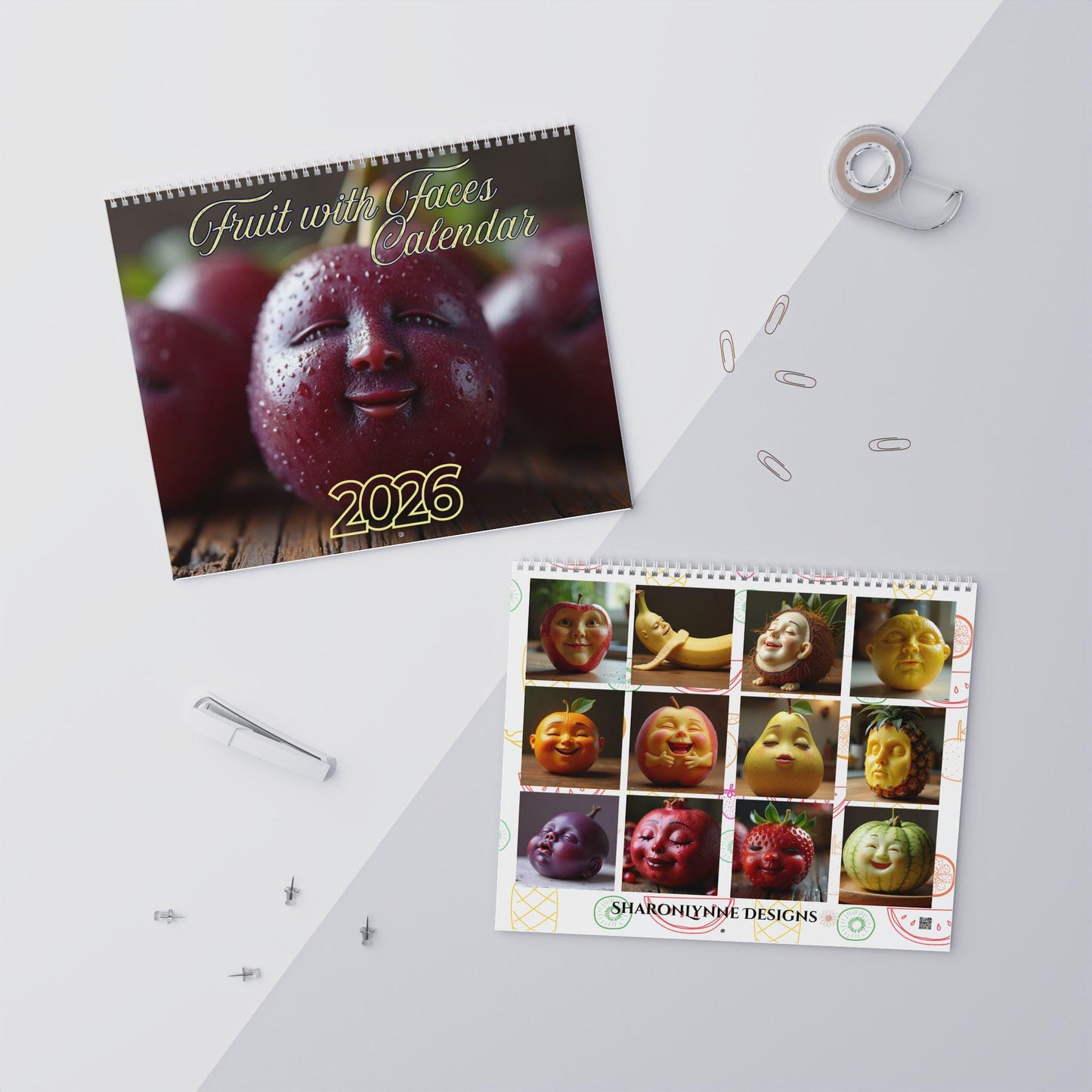 Playful Fruit Wall Calendar: Vibrant Home Office Decor