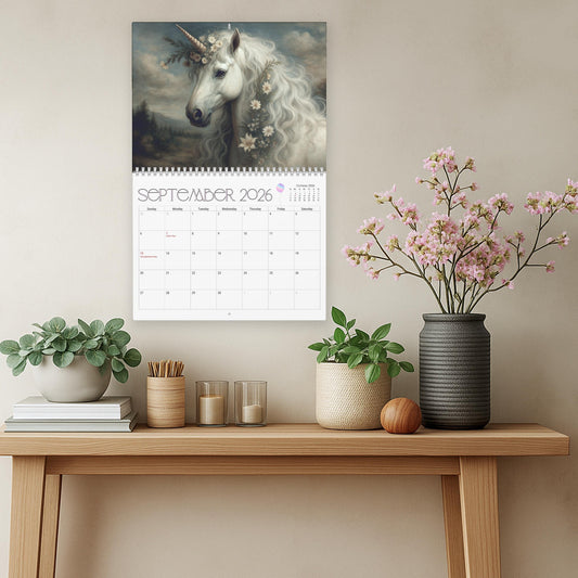 2026 Unicorn Wall Calendar: Magical Fantasy Art Planner