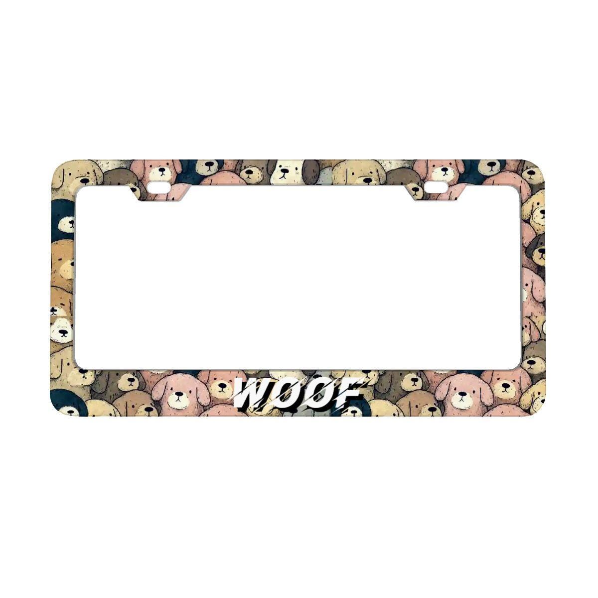 Dog License Plate Frames: UV Printed Aluminum, Set of 2