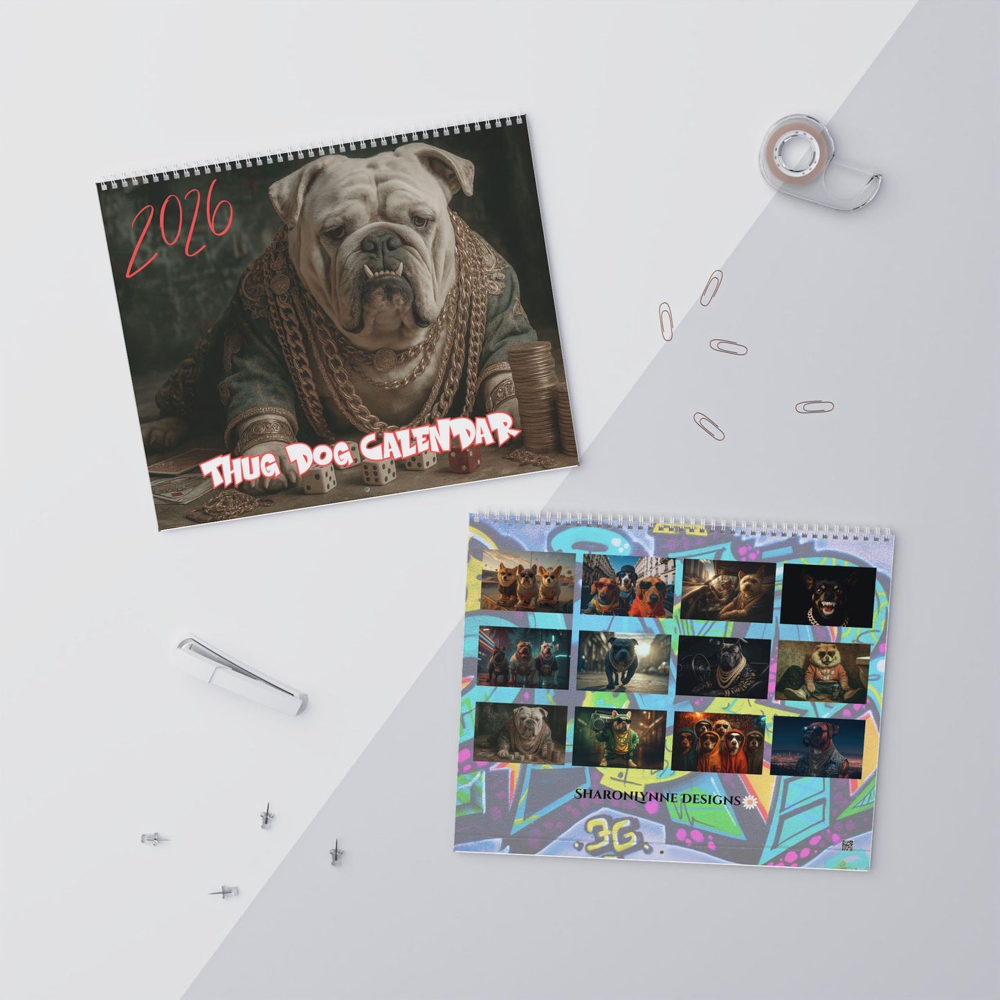 2026 Gangster Pup Calendar: Funny Pet Portraits for Dog Lovers, Home Decor & Organization