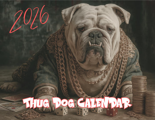 2026 Gangster Pup Calendar: Funny Pet Portraits for Dog Lovers, Home Decor & Organization