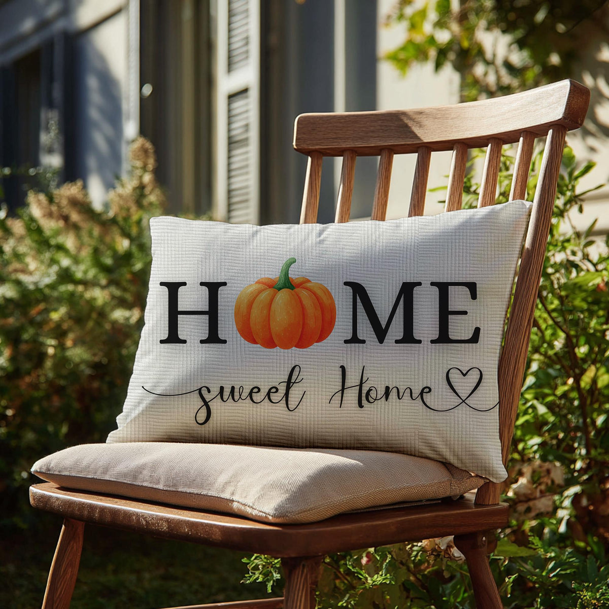 Lumbar Cushion, Fall Polyester Accent with Double-Sided Seasonal Print