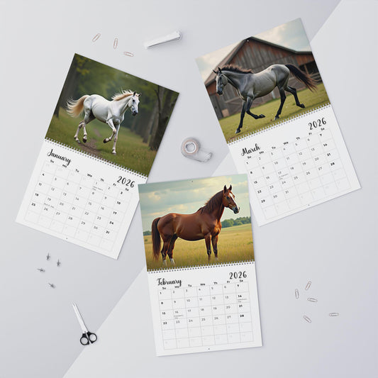 Year of the Horse Calendar, Yearly Planner, Equestrian Decor & Gift for Nature Lovers