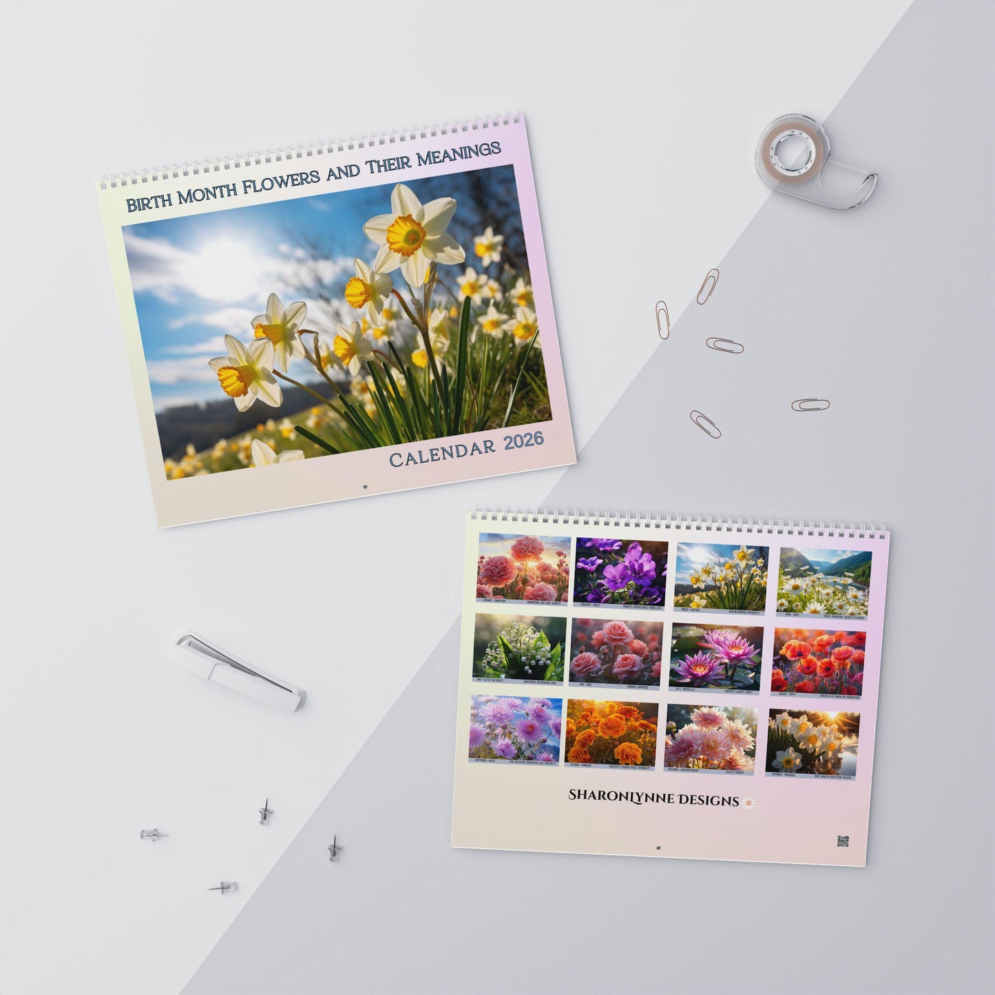 Botanical Wall Calendar: Monthly Floral Planner for Home & Office Decor, Seasonal Flower Art